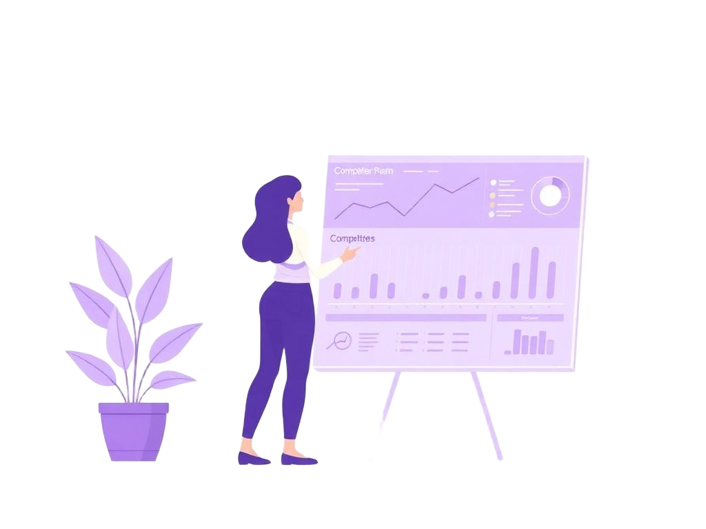 Analyst reviewing a bar chart