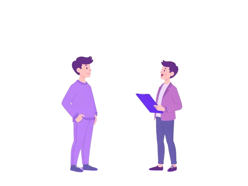 Two people in a research interview